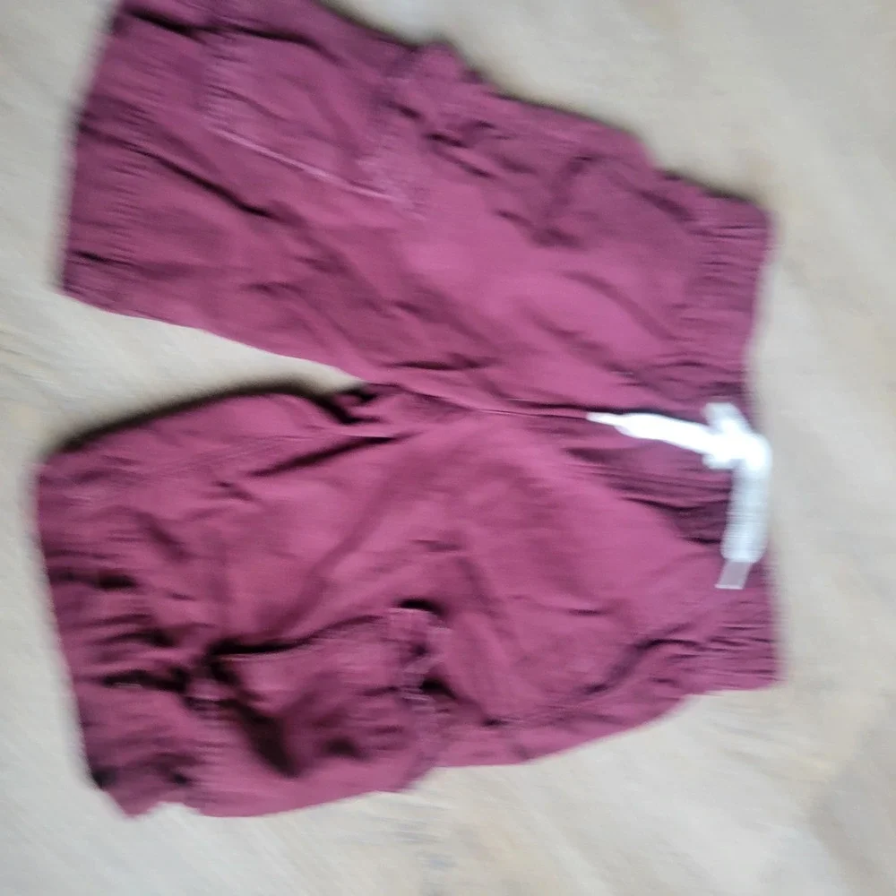 Old Navy Boys Cargo Shorts 5T Burgundy Cotton Casual Outdoor Drawstring